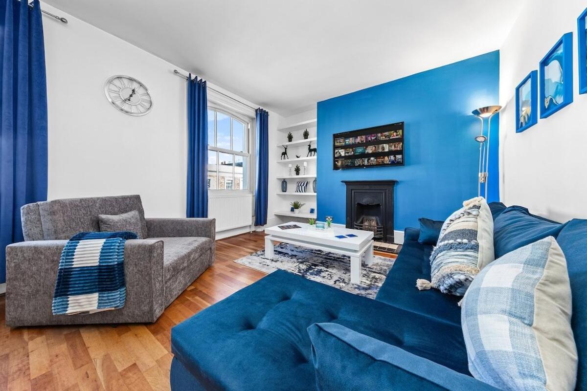 Balcony Blue Theme 1 Bedroom Central London Luxury Flat Near Hyde Park! Accommodates Up To 6! Double Sofa Bed And Next To Station! Buitenkant foto